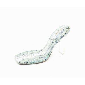 ALDO Aderra Womens Clear Mule Sandals Snakeskin Lucite Heel US 7.5